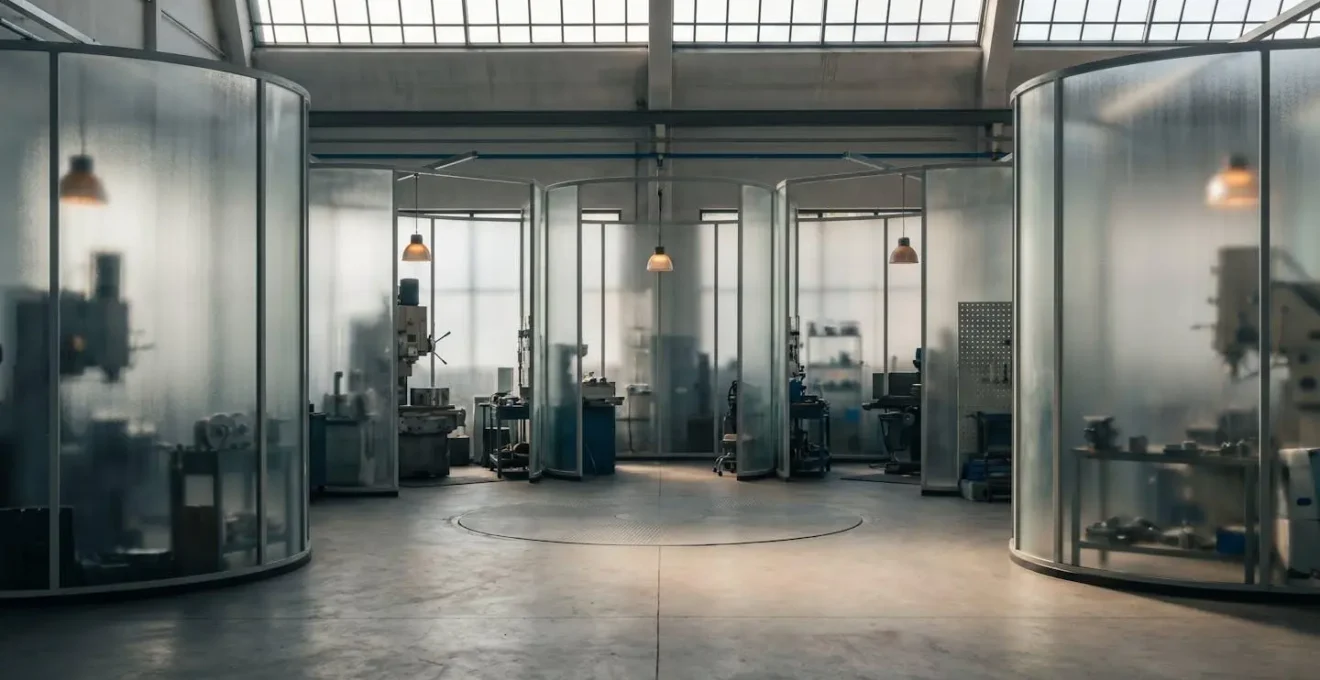 Représentation métaphorique de la collaboration industrielle avec protection de la propriété intellectuelle