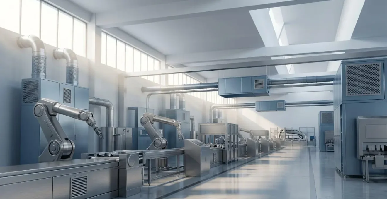 Chaîne de production automobile moderne avec systèmes de fabrication d'équipements conformes aux normes environnementales