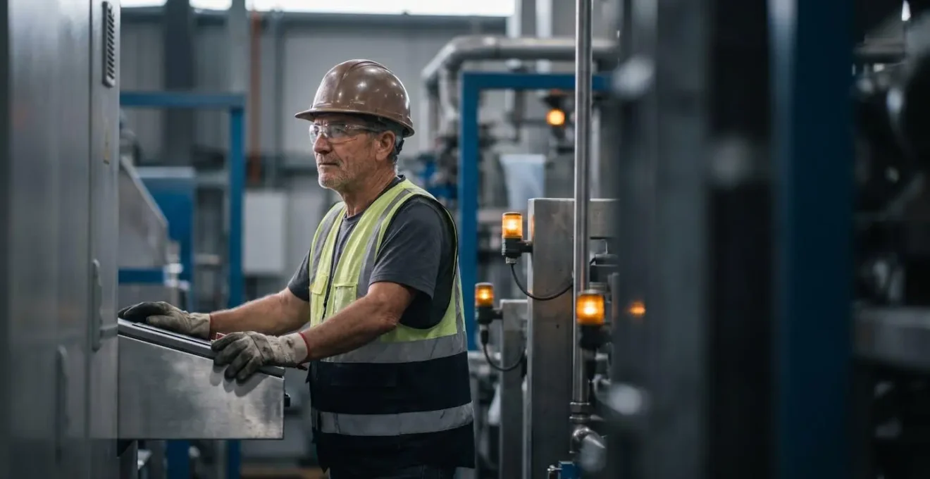 Un opérateur expérimenté travaillant avec des capteurs IoT dans un environnement industriel moderne