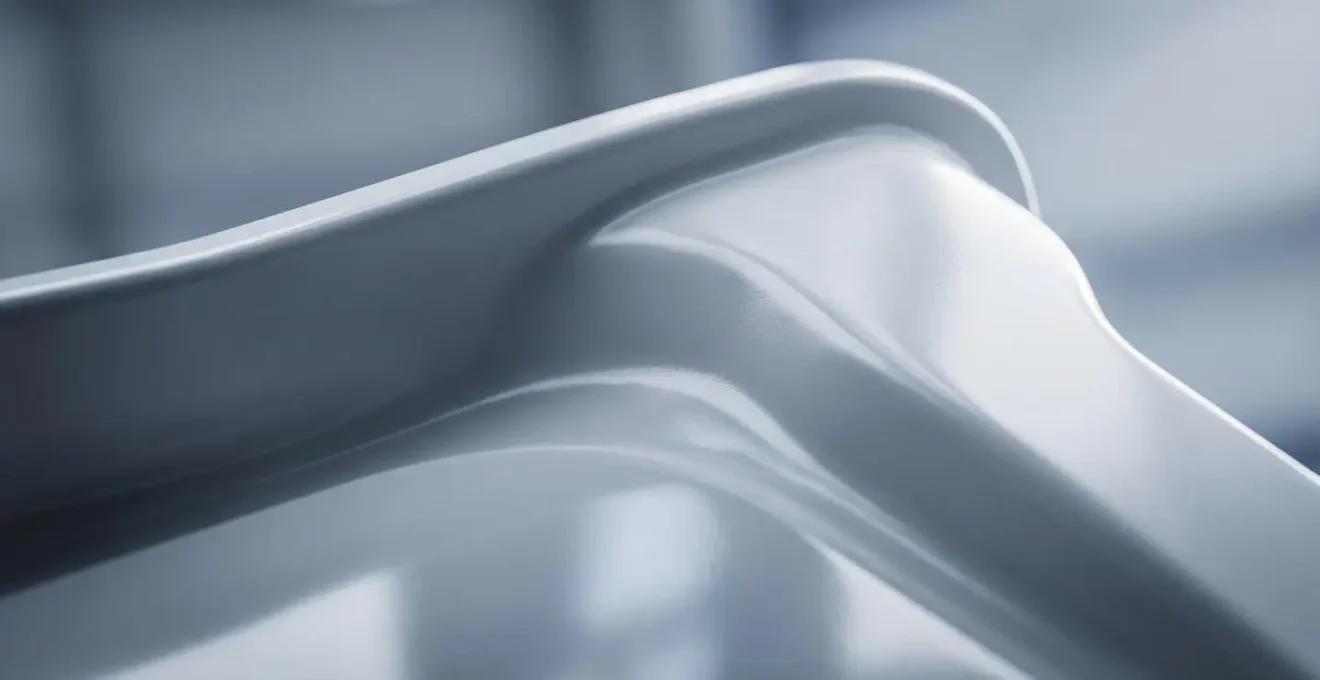 Pièce plastique thermoformée de géométrie complexe avec surface lisse et uniforme